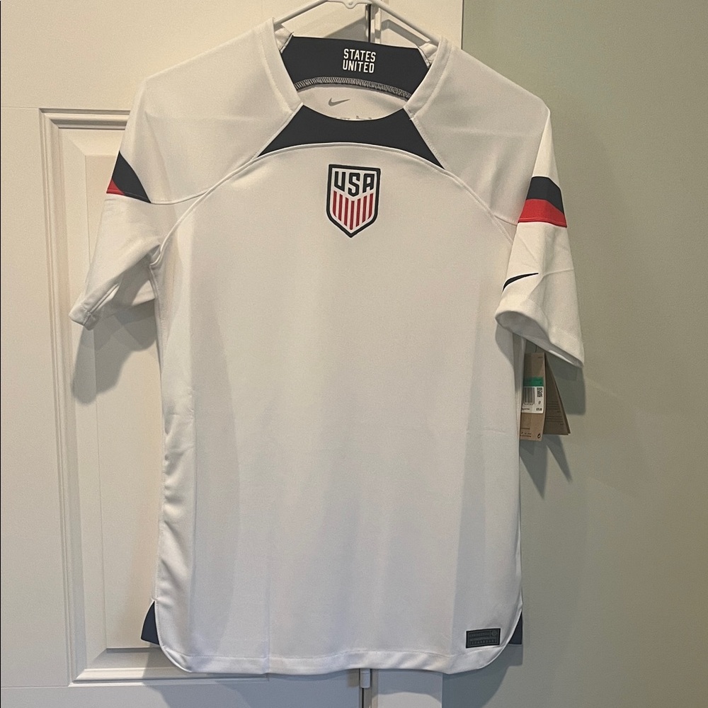 Nike Kids White and Navy Soccer Jersey